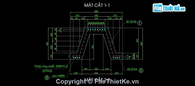 Bản vẽ autocad,bản vẽ cad,cọc ván,cọc dự ứng,dự ứng lực
